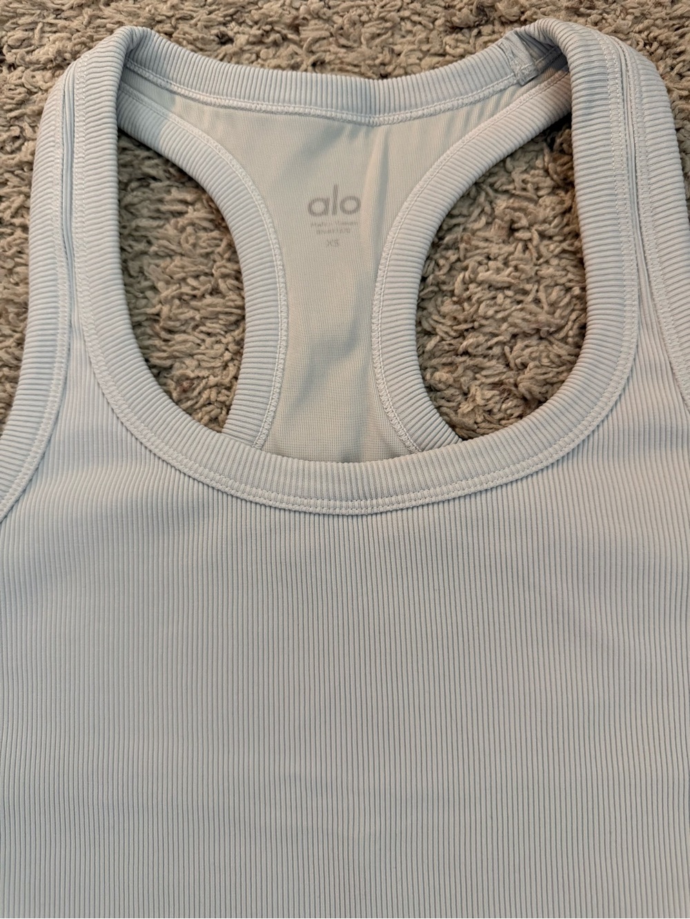 Alo Yoga Light Gray Ribbed  Tank Top XS - Picture 2 of 6